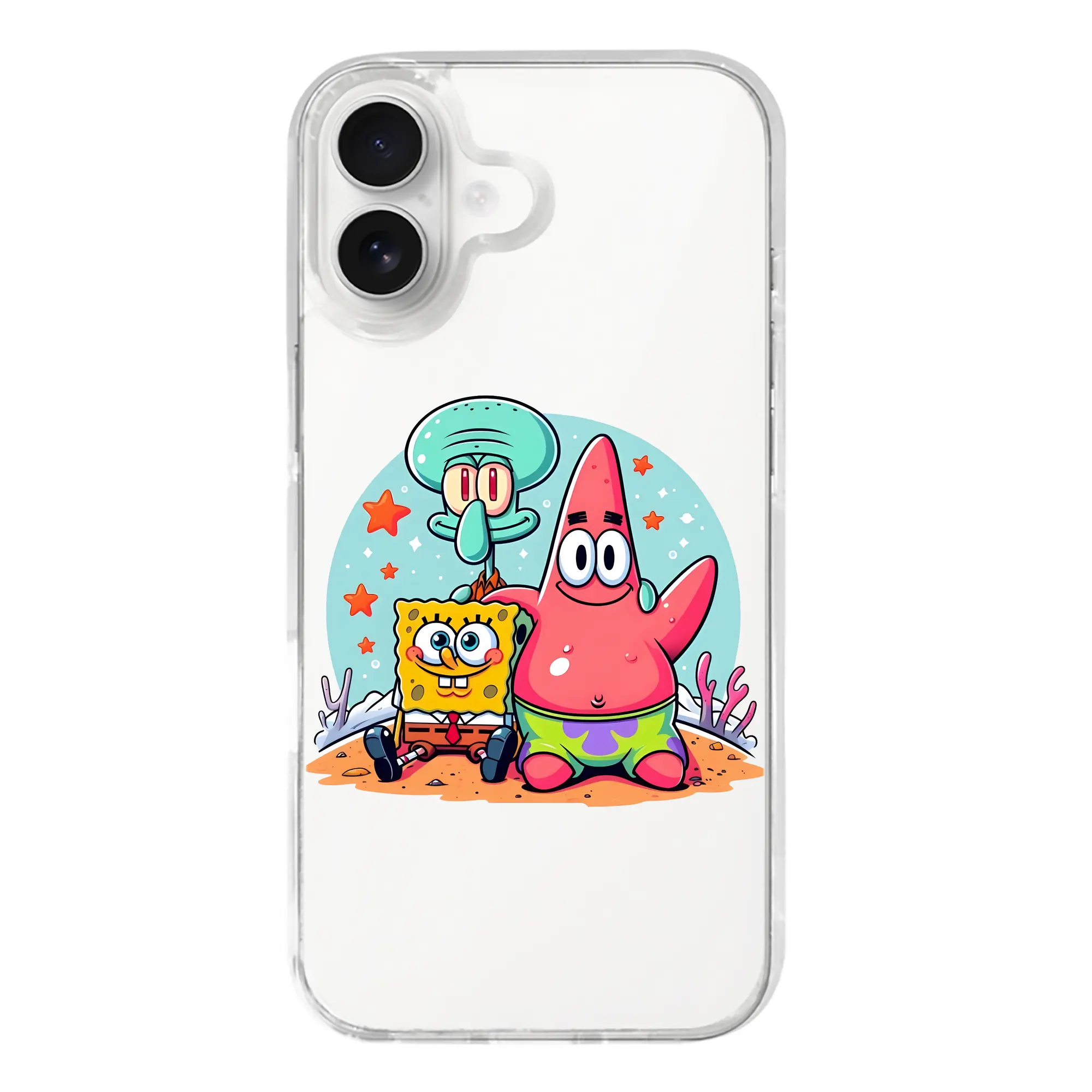 スポンジボブ グッズ パトリック・スター - iPhone 17シリーズ 透明スマホケース – 薄型・耐衝撃・精密フィット保護カバー